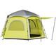Outsunny Instant Camping Tent, 4 Person Easy Setup Dome Tent, Yellow Green