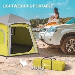 Outsunny Instant Camping Tent, 4 Person Easy Setup Dome Tent, Yellow Green