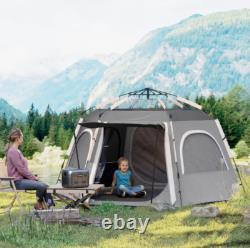 Outsunny Instant Camping Tent Outdoor 4 Person Easy Setup Dome Tent Dark Grey