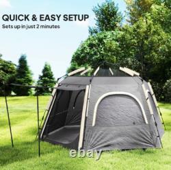 Outsunny Instant Camping Tent Outdoor 4 Person Easy Setup Dome Tent Dark Grey