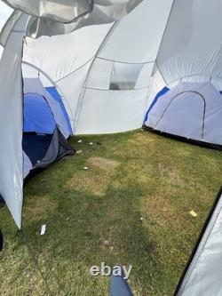 Outsunny Large Camping Tent with 3 Bedroom, Living Area and Porch for 6-9 Man