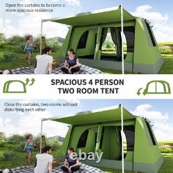 Outsunny Two Room Dome Tent Camping Shelter with Porch & Carry Bag Refurbished