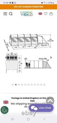 Outwell Arkansas 7 Large Family Tent With Awning And Extra