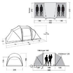 Outwell Casagrande 4 Tent 4 Person Family Camping 2 Bedrooms