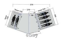 Outwell Hartford 6 Person Family Inflatable Tent Blue/Grey