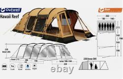 Outwell Hawaii Reef 5 Man Great Family Polycotton Tunnel Tent