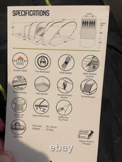 Outwell lakeside 600 large 6 person family tent with carpet, used just once