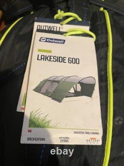 Outwell lakeside 600 large 6 person family tent with carpet, used just once