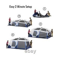 Ozark Trail 10-Person Instant Cabin Tent with LED Lighted Poles Blue