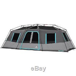 Ozark Trail 12 Person 3 Room Instant Cabin Tent 20x10 Ft Camping Large Shelter