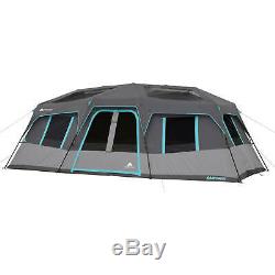 Ozark Trail 12 Person 3 Room Instant Cabin Tent 20x10 Ft Camping Large Shelter
