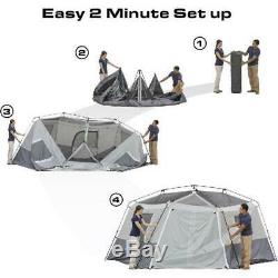 Ozark Trail 17' x 15' Large Hexagon Tent Camping Fold Out Pop Up Easy Sleeps 11