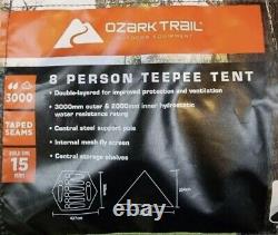Ozark Trail 8 Person Teepee Tent Great For Caping Holidays Festivals New