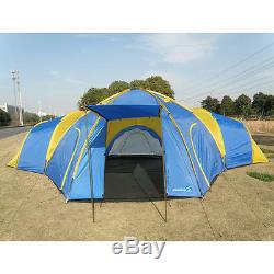 Peaktop 3+1 Rooms 8 Persons Waterproof Large Family Group Camping Tent UV Coat