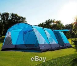 Peaktop 3+3 Rooms 6-9 Persons Large Family Group Camping Tent With Groundsheet