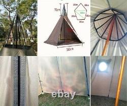 Pentagon Tower Tent Pyramid Shelter 4 Person Teepee Tent Family Tower Bell Tent