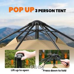 Pop Up Camping Tent 6 Person Instant Rainfly Dome Waterproof 3 Season Carry Bag