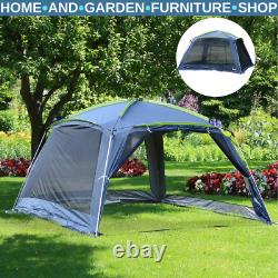 Pop Up Camping Tent Sun Shelter Weather-Resistant with 2-Zip Up Doors Dark Dlue