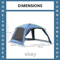 Pop Up Camping Tent Sun Shelter Weather-Resistant with 2-Zip Up Doors Dark Dlue