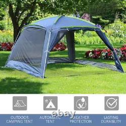 Pop Up Camping Tent Sun Shelter Weather-Resistant with 2-Zip Up Doors Dark Dlue