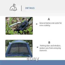 Pop Up Camping Tent Sun Shelter Weather-Resistant with 2-Zip Up Doors Dark Dlue