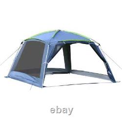 Pop Up Camping Tent Sun Shelter Weather-Resistant with 2-Zip Up Doors Dark Dlue