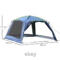 Pop Up Camping Tent Sun Shelter Weather-Resistant with 2-Zip Up Doors Dark Dlue