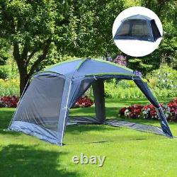 Pop Up Camping Tent Sun Shelter Weather-Resistant with 2-Zip Up Doors Dark Dlue