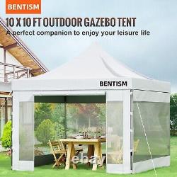 Pop Up Canopy Tent 10 x 10 FT Outdoor Patio Gazebo Tent Removable Sidewall White