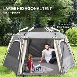 Pop Up Instant Dome Family Tent Rainfly 4Man Outdoor Camping Trip Hiking Shelter