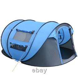 Pop-Up Instant Family Camping Tent 5-Person Portable Hiking Backpacking Blue