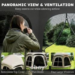 Pop Up Tent 3000mm Waterproof Instant Camping Tent 3-4 Person with 2 Doors, Khaki