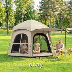 Pop Up Tent 3000mm Waterproof Instant Camping Tent 3-4 Person with 2 Doors, Khaki
