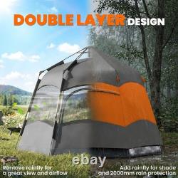 Pop Up Tent 6 Person Camping Dome Rainfly Instant Setup Waterproof Orange