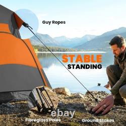 Pop Up Tent 6 Person Camping Dome Rainfly Instant Setup Waterproof Orange