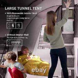 Pop-up Camping Tent 8 Person Large Tunnel Roof Hiking Shelter with Carry Case Grey