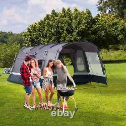 Pop-up Camping Tent 8 Person Large Tunnel Roof Hiking Shelter with Carry Case Grey