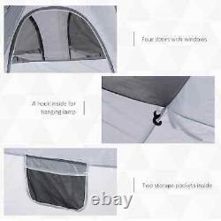 Pop-up Camping Tent Shelter 4 Person Room Hiking Gear Equipment Travel Bag Grey