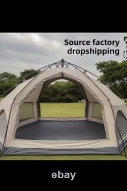 Portable Automatic Pop-up Hexagonal Tent for 5-8 People Double Layer Outdoor