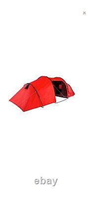 ProAction 3 Room 6 Person Tunnel Camping Tent Red