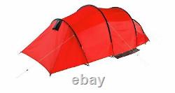 ProAction 6 Man 3 Room Tunnel Camping Tent Red