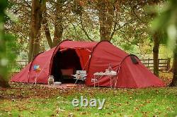 ProAction 6 Man 3 Room Tunnel Camping Tent Red