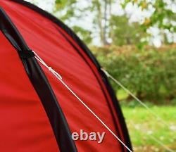 ProAction 6 Man 3 Room Tunnel Camping Tent Red