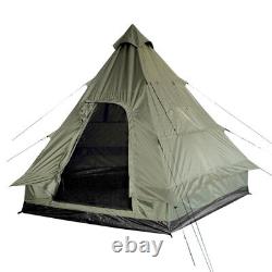 Pyramid Tent Tipi Indian Style Camping Festivals Hiking Outdoor 4 Person Olive
