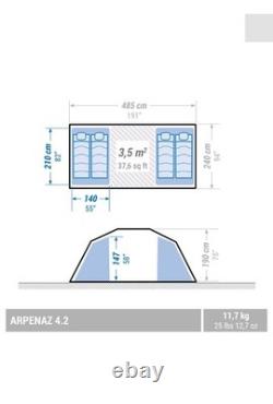 QUECHUA 4-Man Camping Tent Arpenaz 4.2