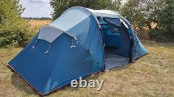 QUECHUA 4-Man Camping Tent Arpenaz 4.2 family tent two bedrooms blue used QUECHUA 4-Man Camping Tent Arpenaz 4.2 family tent two bedrooms blue used