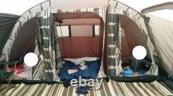 Royal Athens 6, 6 Person Tunnel Multi-Room Tent 3000mm HH Porch Dark Sleep
