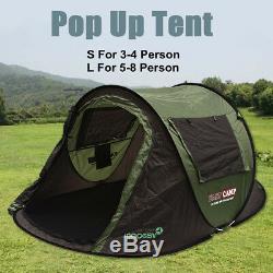 S/L Camping Automatic Instant Popup Tent 4 / 8 Person Waterproof Outdoor US