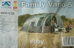 SUNNCAMP FAMILY VARIO 5 Large 2 Rooms Tunnel Tent CAMPING/OUTDOORS/HOLIDAY