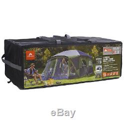 Screen Porch 12-Person Cabin Tent With 2 Entrances Outdoor Family Camping Shelter